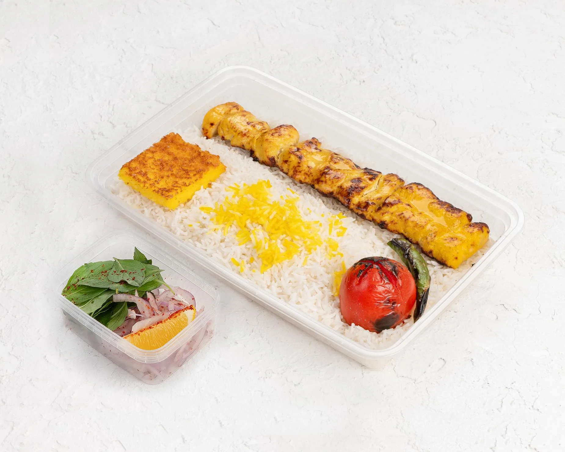 چلو جوجه کباب زعفرانی