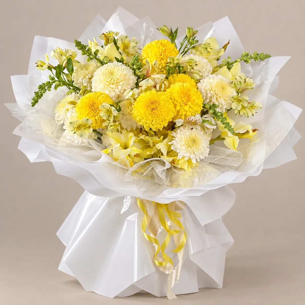 دسته گل داوودی زرد