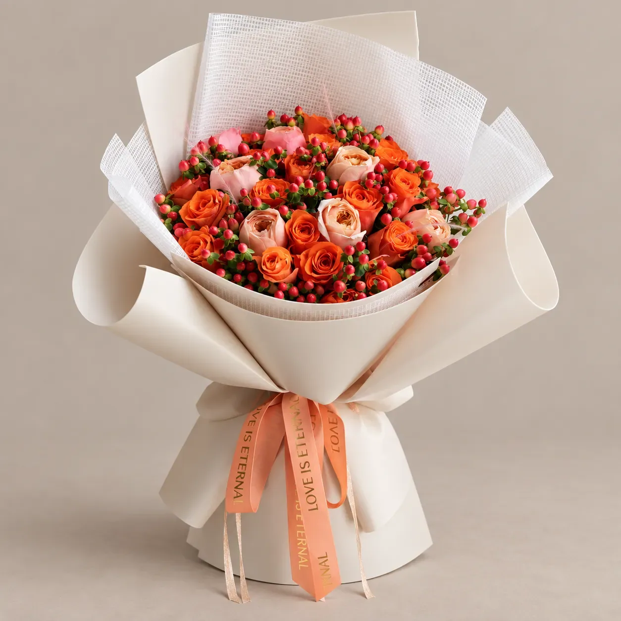 دسته گل رز ژولیت نارنجی
